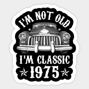 47 Year Old Vintage 1975 Classic Car 47th Birthday Gifts Sticker